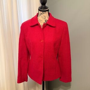 Hot pink cropped wool jacket